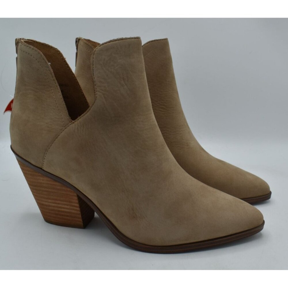 Blondo Womens 7.5 Wynona Sand Nubuck Waterproof Pointed Toe Zipped Booties Boots